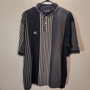 Vintage 90s Canterbury Of New Zealand Rugby Polo Vertical Stripes - XXL
